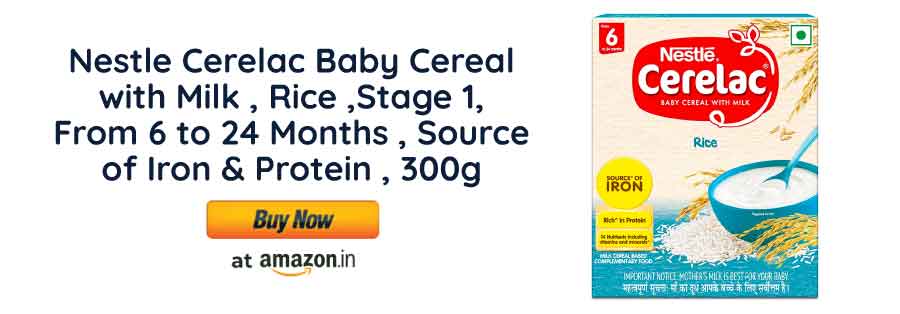 Nestle Cerelac Baby Cereal with Milk , Rice ,Stage 1, From 6 to 24 Months , Source of Iron & Protein , 300g