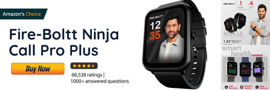 Fire-Boltt Ninja Call Pro Plus 1.83" Smart Watch with Bluetooth Calling, AI Voice Assistance, 100 Sports Modes IP67 Rating, 240 * 280 Pixel High Resolution