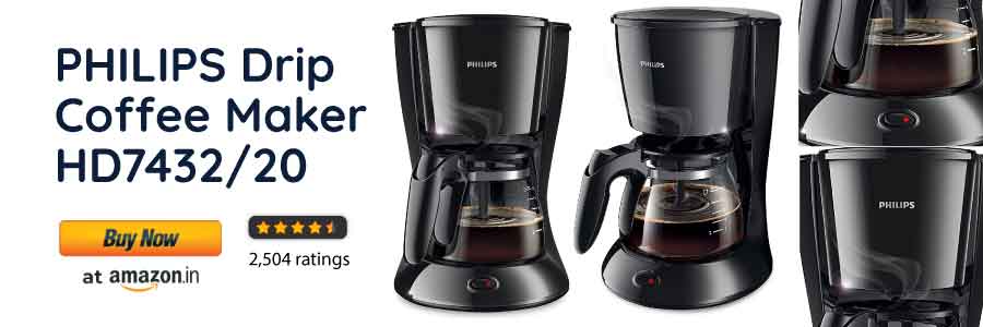 PHILIPS Drip Coffee Maker HD7432/20, 0.6 L, Ideal for 2-7 cups, 750W, Black, Medium